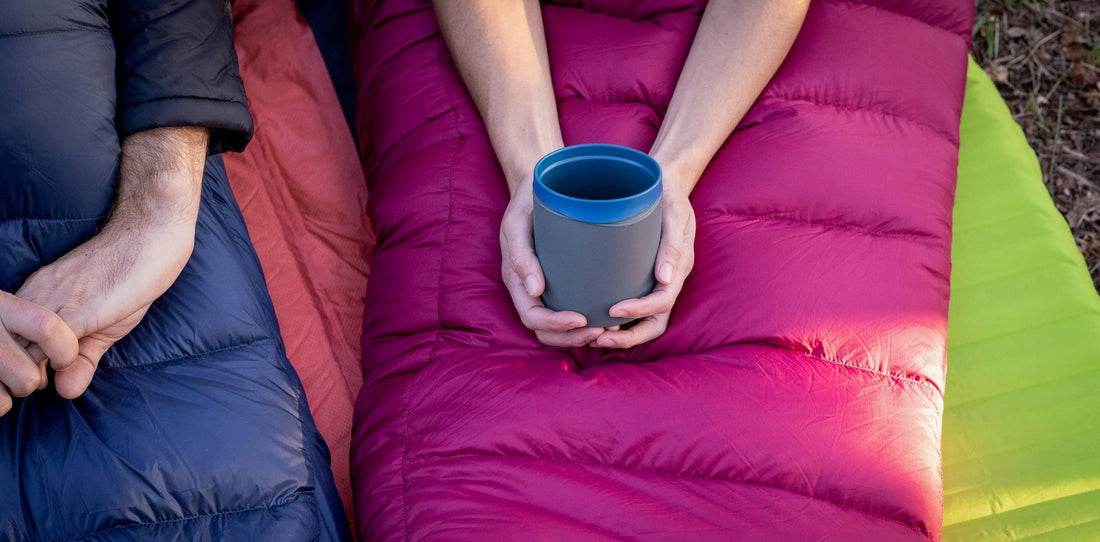 Sleeping bags and coffee in the morning