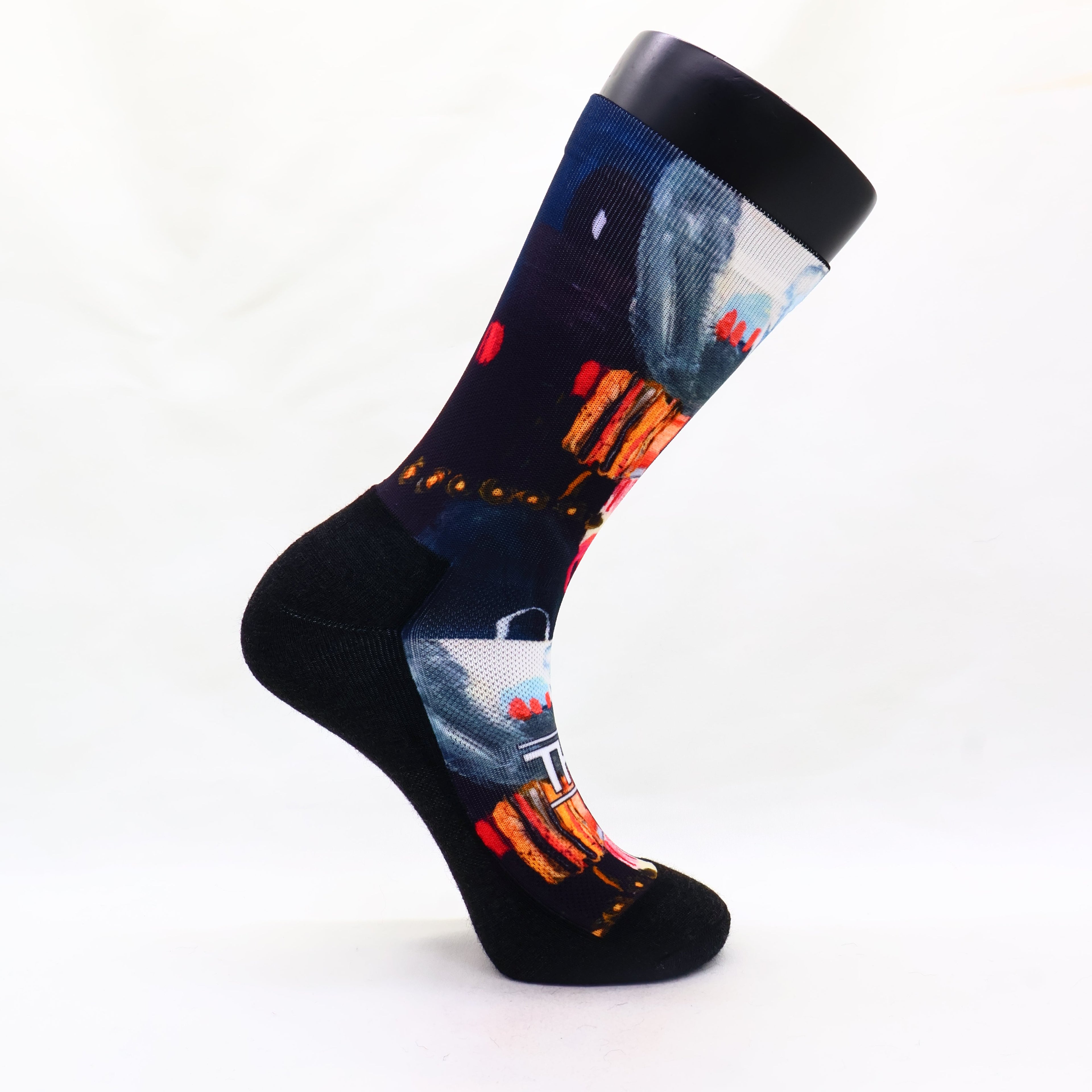 Colorful sock with abstract design 